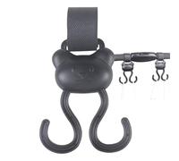 Ganci per passeggino - Doppio moschettone con orsetto dei cartoni animati | Chiusura regolabile antiscivolo - Baby Travel per carrozzine, borse della spesa, viaggi all'aperto e uso quotidiano