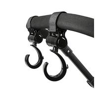 Ganci per Passeggino Porta Borse Universali - Set di 2 Ganci per Borsa MultiUso per Passeggini, Carrozzina e Ovetto - Appendiborsa Ruotabile a 360° - Portaborse per Accessori, Vestiti e Giochi