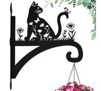 Ganci per piante di gatto, staffe decorative da parete in ferro resistente, per appendere cesti, vasi da fiori e campanelli a vento, ganci per piante con sagoma di gatto per esterni e interni