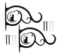 Ganci per Piante - Ganci da parete multiuso in ferro battuto, 2 pezzi in ferro antiruggine vintage resistente | Gnci per mangiatoia per uccelli da parete per lanterna per portico | per lantern