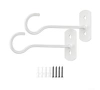 Ganci per piante per cesti appesi, confezione da 2, ganci a vite da 15,2 cm, per esterni, a soffitto o a parete, per vasi da fiori, campanelli a vento, casetta per uccelli (bianco 15,2 cm)