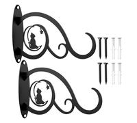 Ganci per piante per esterni, set da 2 pezzi, in ferro inossidabile, ganci da parete per mangiatoia per uccelli e lanterne, per lanterne, giardino, terrazza, balcone, ponte, cortile, squalo interno