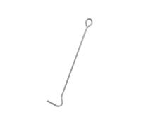 Ganci per piastre e fuoco, con occhiello rotondo, larghezza 80 mm, lunghezza 475 mm, in acciaio non verniciato