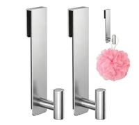 Ganci per Porte Doccia in Vetro 2 Pezzi Appendiabiti per Abiti da Bagno | Adatti per Vetro da 10 mm Oltre la Porta Doccia per Residence, Dormitorio, Cucina, College, Camper, Abiti