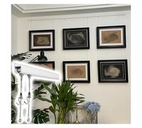 ganci per quadri Binario appendiquadri con ganci regolabili, supporto esposizione robusto galleria, kit binario per musei(White 40" Rail,11.5'/3.5m Cord)