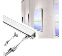 ganci per quadri Binario sospensione arte murale discreto bianco/nero, binari quadri ufficio & museo, supporto cornici foto casa(White 40" Rail,4.9'/1.5m Cord)