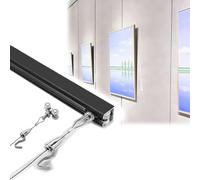 ganci per quadri Binario sospensione arte murale discreto bianco/nero, binari quadri ufficio & museo, supporto cornici foto casa(Black 40" Rail,3.3'/1m Cord)