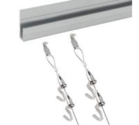 Ganci per quadri resistenti, sistema completo per appendere quadri, tele, fotografie e opere d'arte, include binario da 1,5 m e cavo da 1,5 m per una facile installazione