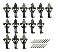 Ganci per Quadri, Set da 15 Ganci Oro, Appendino per Quadro, Forma Giglio, Fiorentino con Chiodi da 10 mm, Ganci da 3 cm