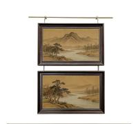 ganci per quadri Set di Appensione Ottone per Quadri & Specchi, Riel d'Arte con Ganci Antiruggine per Galleria, Gancio d'Arte Muro per Soggiorno(1.3m(51.2") Rod)