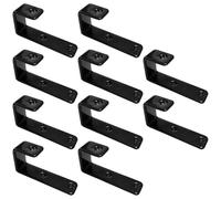 Ganci per scaletta per letto a castello, 10 pezzi, in metallo rivestito nero, design a forma di L con fori di montaggio, carico cinquanta, viti per una facile installazione