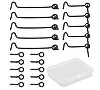 Ganci Per Serratura Per Porta Da 10 Pezzi, Scatola Portaoggetti Trasparente Da 1 Pezzo, Serratura Con Gancio E Occhiello, Gancio Per Porta Esterna, Gancio E Chiusura Per Porta A Occhiello