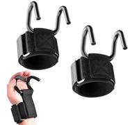 Ganci per sollevamento pesi, con cinghia da polso regolabile, resistenti, per palestra, fitness, allenamento, powerlift, stacchi da terra, 1 paio