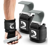 Ganci per sollevamento pesi resistenti per uomini e donne (coppia), impugnatura antiscivolo con capacità di 226,8 kg, imbottitura spessa 8 mm (grigio (gancio piatto))