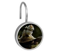 Ganci per tenda da doccia a forma di tartaruga, resistenti alla ruggine, ganci per doccia in vetro cristallo per bagno, anelli da doccia scorrevoli per tenda da doccia, fodera, asta, confezione da 12