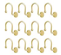 Ganci per tenda da doccia in metallo con solido piatto per design ad anello, antiruggine e per tenere tende da doccia e fodere in modo sicuro senza scivolare o cadere (oro)