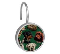 Ganci per tenda da doccia verdi a forma di animali, resistenti alla ruggine, ganci da doccia in vetro cristallo per bagno, anelli da doccia scorrevoli per tenda da doccia, fodera, asta, confezione da