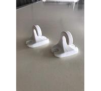 Ganci per tenda da sole a caduta - Attacchi a pavimento - attacchi a ringhiera. 1 coppia (1cp (2 ganci) bianco)