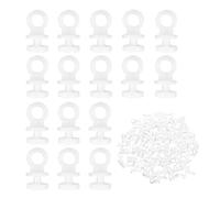 Ganci per Tende 100 Pezzi, Scorrevoli e Rinforzati - Plastica Bianca per Binario, Doccia, Finestra e Porta
