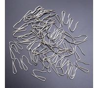 Ganci per tende 50PC pieghettati in acciaio inox a forma di S Ganci a punta