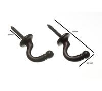 Ganci Per Tende A Ritenzione Con Palla Nera - 10 Paia