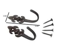 Ganci Per Tende Con Fissaggio 80Mm Fleur De Lys Neri + Viti - 100 Coppie
