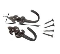 Ganci Per Tende Con Fissaggio 80Mm Fleur De Lys Neri + Viti - 50 Paia