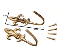 Ganci Per Tende Con Fissaggio 80Mm Fleur De Lys Ottone + Viti - 50 Coppie