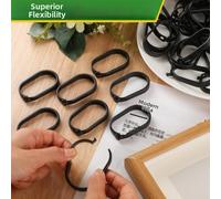 Ganci per Tende in PP Nero 100pz 4x3 cm per Gazebo Schermi Parasole Esterno