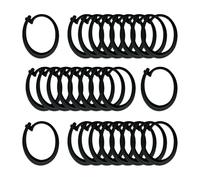 Ganci per tende per gazebo, 30 pezzi, in plastica nera, anelli scorrevoli per tenda da esterno a baldacchino per zanzariere