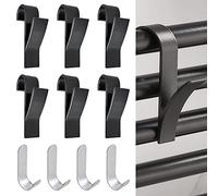 Ganci per Termoarredo Bagno-6 Pezzi Appendi Asciugamani Termoarredo e 4 pezzi Ganci Adesivi in Acciaio Inox.Gancio Scaldasalviette Bagno per Accappatoio Ganci Portasciugamani/Gancio da Parete Adesivi