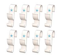 Ganci per Termoarredo Bagno Appendino con Decoro a Stella - Design Italiano, 8 Pezzi, Bianco