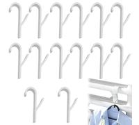 Ganci per termoarredo bagno, set da 14 pezzi, supporto per asciugamani e abiti, adatti a radiatori rotondi, montaggio senza attrezzi, resistente e compatto, colore bianco