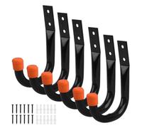 Ganci porta attrezzi per parete del garage, 6 pezzi/set Heavy Duty J | Gancio per bicicletta, gancio utilitario, supporto da parete per appendere scale, biciclette,