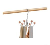 Ganci rotanti a sei rebbi per organizer per armadio, progettati con costruzione e perline di legno lisce per un uso sicuro ed efficiente (cedro)