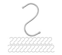 Ganci S per appendere, 24 pezzi, in argento, ganci in metallo per aste fino a Ø 25 mm, lunghezza 68 mm, s-hook cucina, appendiabiti, garage, pentole, tazze, crochet per appendere, uncino per cucina