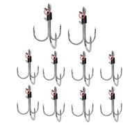 - Ganci , set da 10 ganci in acciaio, accessori da per trote d'acqua , pesce persico, fiume, lago, costiera, traina, ragnatele, giorno notte