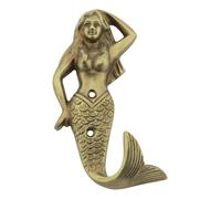 Ganci - Sirena Gancio da Parete IN Ottone Antico 7 X 14 CM Sea-Club