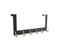 Ganci sopra la porta in lega di alluminio senza trapano, ganci a fila singola pronti per appendere i vestiti, appendiabiti da parete per casa, camera da letto, ingresso (nero)