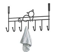 Ganci sopra la porta,Resistente organizer da porta a forma di gatto con 7 ganci - Gancio sopra la per cappotto, accappatoio, cappello, vestiti e asciugamani, appendiabiti la