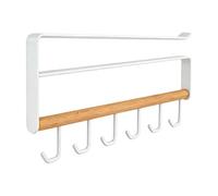 Ganci sotto il mobile per tazze da caffè con 6 ganci senza perforazione | Supporto organizer sospeso per mestoli per cravatte, spatole, mestoli, sciarpe, cucina, caffè, guardie Rob