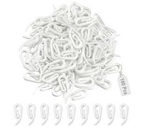 Ganci Tenda,100 PCS Plastica Ganci per Tende da Finestra Bianca Gancio per Tende per Porte Tende per Finestre e Tende con Pieghe a Aatita, 28 mm x 12 mm