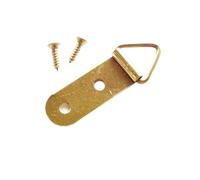 Ganci triangolari in metallo per quadri, Ganci triangolari con anello a D for appendere cornici con viti, dimensioni multiple dorate(C 11x40mm)