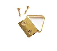 Ganci triangolari in metallo per quadri, Ganci triangolari con anello a D for appendere cornici con viti, dimensioni multiple dorate(A 16x23mm)