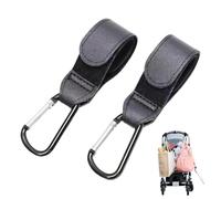 Ganci universali per passeggino, in alluminio resistente, con capacità di 5 kg, funzionamento con una sola mano, moschettone per carrozzina, accessori per passeggini, sedie a rotelle e borse della