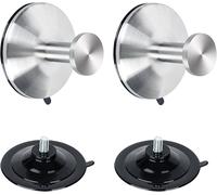 Ganci Ventosa 2 Pezzi Gancio Accappatoio Bagno in Acciaio Inox Argento, Appendi