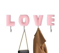 Gancio a chiave adesivo, gancio decorativo da parete, ganci adesivi per dormitorio con lettera d'amore, ganci per doccia multifunzionali, appendiabiti per cappello, asciugamano, chiave, borse, stanza