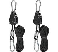 Gancio a Cricchetto Regolabile Puleggia con Ganci da Appendere Ratchet Ganci di Corda Cricchetto per Corda a Cricchetto Rope Ratchet per Piante Cesto Interno Crescere Hanger lampada Fissaggi 2 pezzi