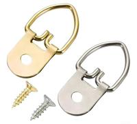 Gancio a D in metallo a forma di cuore con fori multipli per un'installazione sicura di cornici e decorazioni da parete (A)