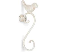 Gancio a forma di uccellino, lungo 17,8 cm, bianco antico, decorativo, per appendere portachiavi, cappotti e altro ancora